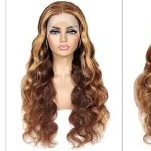 NIB 26-Inch 4/27 Ombre Body Wave Lace Front Human Hair Wig